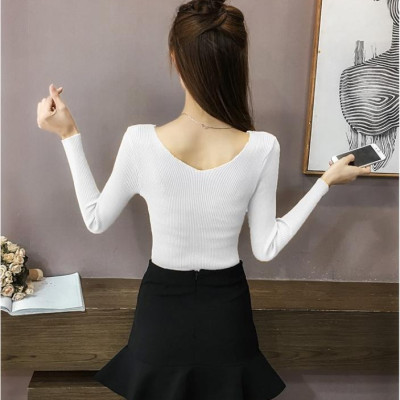 Áo len cổ tim nữ