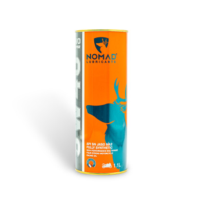 Nhớt Xe Máy Tổng Hợp Toàn Phần NOMAD Lon 1.1L 5W40-SN-MA2 TẶNG Bàn Chải Chà Sên 3D Loại Tốt Cho Xe Côn Tay Exciter/Winner/Moto PKL Nhập Khẩu Chính Hãng