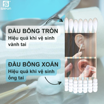[Lố 6 túi ] Tăm bông vệ sinh người lớn YUMY thân trúc [TB01-525] túi 200 que