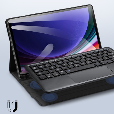 Bao Da Kèm Bàn Phím Chính Hãng Cho Samsung Galaxy Tab S10 FE, S10 FE Plus, S10 Plus – Bàn Phím Bluetooth Chính Hãng Dux Ducis Thiết Kế Mỏng Nhẹ, Tích Hợp Giá Đỡ, Có ngăn đựng bút - Hàng chính hãng