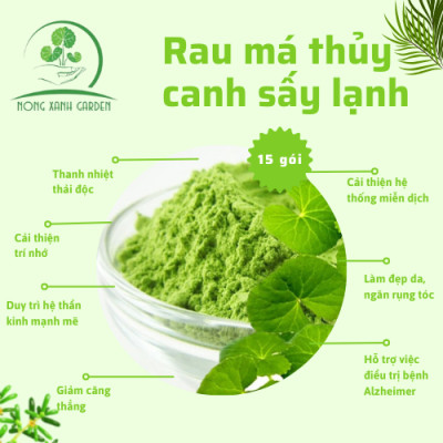 Nông Xanh Garden Combo 2 Hộp Bột Rau Má Thủy Canh Nguyên Chất + Hạt Sen Hộp 15 gói hòa tan uống liền, mát gan, đẹp da