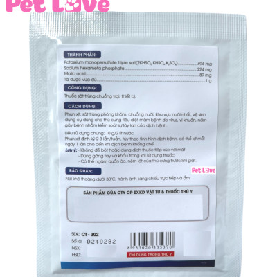 Bột Vimekon sát trùng chuồng trại, nhà vật nuôi (Vemedim, gói 20g)