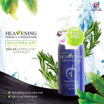 Bộ chăm sóc tóc Dầu Gội & Dầu Xả dưỡng chất suôn mượt Heavening 750ml tặng kèm mũ tắm họa tiết hoa