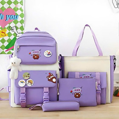 Balo Combo Thời Trang 4 Món SET BALO 4 MÓN BALO CUTE GẤU