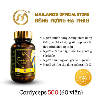 Đông Trùng Hạ Thảo MaiLands Cordyceps 500 (120 viên)