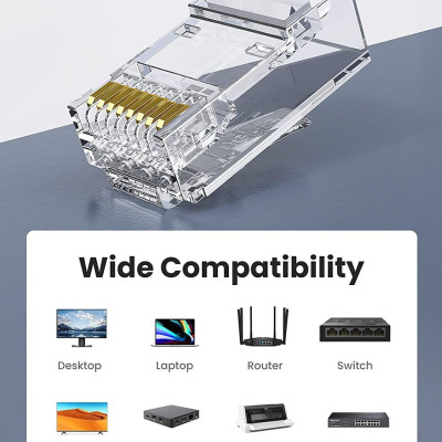 Ugreen UG20798NW171TK 50pcs CAT6 đầu bấm mạng 1 túi có 50 cái - HÀNG CHÍNH HÃNG