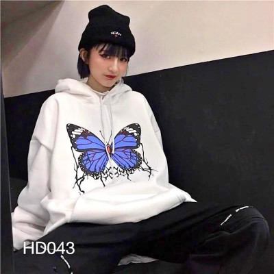 Áo khoát nữ nỉ hoodie bướm xanh ngộ nghĩnh bao đẹp-A656