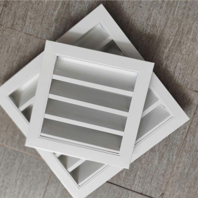 Cửa chớp nan Z 200x200, cửa louver lắp ô thoáng tránh hắt mưa