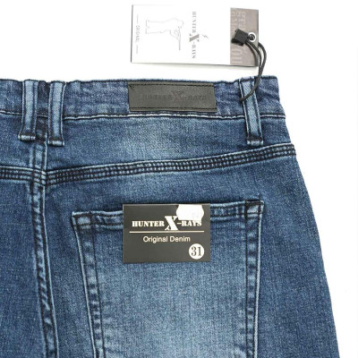 Quần Short Jeans Nam Cao Cấp HUNTER X-RAYS Form Slimfit Thun Màu Xanh  S68