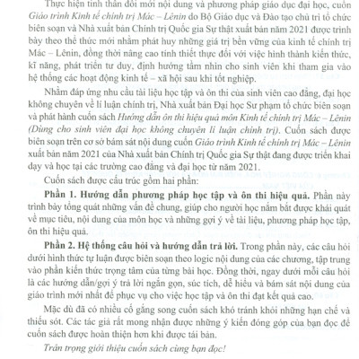 Hướng Dẫn Ôn Thi Hiệu Quả Môn Kinh Tế Chính Trị Mác - Lênin (Dùng Cho Sinh Viên Đại Học Không Chuyên Lí Luận Chính Trị)