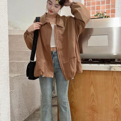 Áo khoác nữ dù mero form rộng cổ bẻ mẫu mới hàng bao chất-A2049