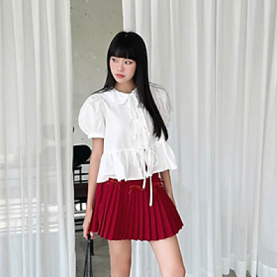 Chân váy ngắn chân váy đính nơ xếp ly Bluebell Miều Est.2013