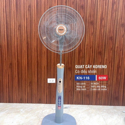 Quạt đứng, Quạt điều khiển, Quạt cây Koreno mẫu mã samg trọng động cơ chạy êm gió mát hàng chính hãng Bảo hành 2 năm.