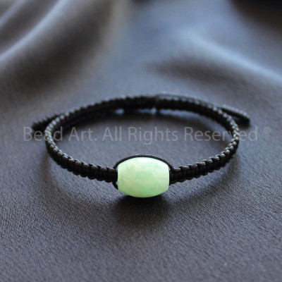 Vòng Tay Thắt Dây Lu Thống Cam Thach Xanh Lá 12x10MM, Vòng Tay Phong Thuỷ, Mệnh Hoả, Mộc S50 - Bead Art