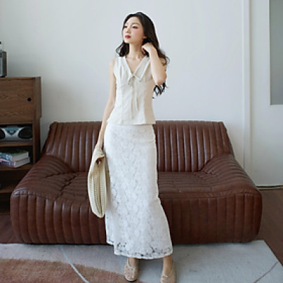 Chân váy dài phối ren sang chảnh tôn dáng dễ phối đồ Muse Miều Est.2013