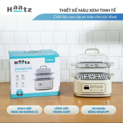 Nồi Hấp Đa Năng 2 Tầng Haatz CIM371, Dung Tích 10L, 8 Chức Năng, 1000W - Hàng Chính Hãng