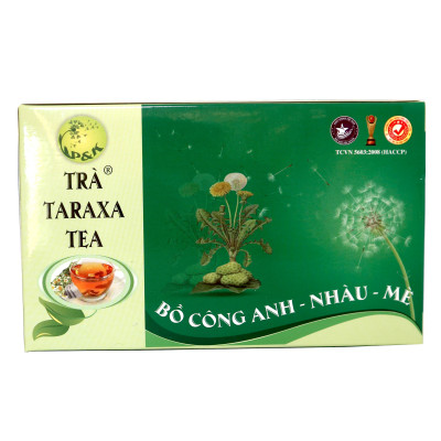 Trà Taraxa Tea BỒ CÔNG ANH - NHÀU - MÈ P&K (50 túi lọc) - Giải độc, Ngừa viêm khớp, đau nhứt, hạ cholesterol + Tặng kèm móc khoá CLĐ
