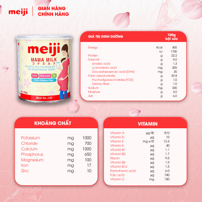 Combo 1 Hộp Thực Phẩm Bổ Sung Meiji Mama Milk Và 1 Hộp Sản Phẩm Dinh Dưỡng Công Thức Meiji Growing Up Formula