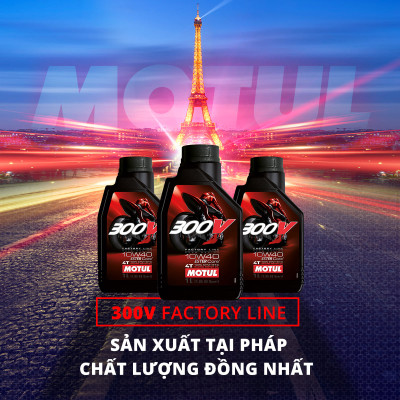 Dầu nhớt xe máy MOTUL 300V FACTORY LINE ROAD RACING 10W40 1L
