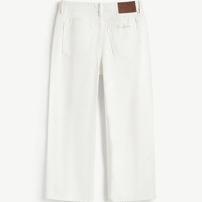 Quần denim nam / Quần jean màu Trắng thêu túi sau Form Straight cropped - RT 10S25DPA011 | ROUTINE CÀ MAU