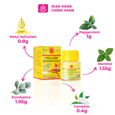 [Chính Hãng Singapore] COMBO 3 Lọ Dầu Cù Là Con Ó Vàng Yellow Balm 20g - Giảm Nhanh Cơn Đau