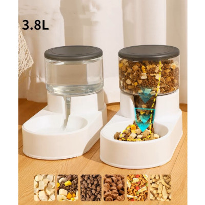 Bát Ăn Và Bình Nước Tự Động Thiết Kế Hình Trụ Cho Chó Mèo - YonaPetshop
