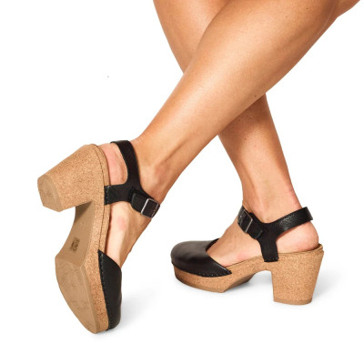 Giày sandal sức khỏe nữ Aetrex Finley Black - Giày cao gót đệm da êm, nhẹ