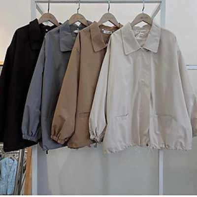 Áo khoác nữ dù mero form rộng cổ bẻ mẫu mới hàng bao chất-A2049