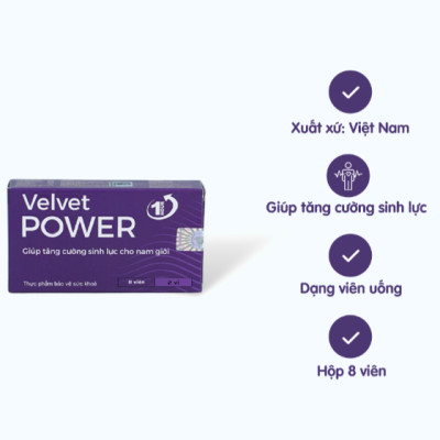 Viên tăng cường sinh lý nam Hauora Velvet Power 1H (Hộp 2 vỉ x 4 viên)