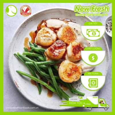  Cồi Sò Điệp Nhật Bản Sashimi Hokkaido - Hộp 1Kg