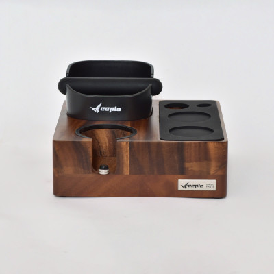 Feepie bàn đế nén cà phê tích hợp đập bã nổi đa năng gỗ óc chó Nam Mỹ