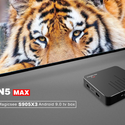 Tivi box N5 MAX ĐIỀU KHIỂN GIỌNG NÓI 1 CHẠM BÀN PHÍM CHUỘT BAY PRO RAM 4G ROM 32G S905X3 android 9 - Hàng Nhập Khẩu