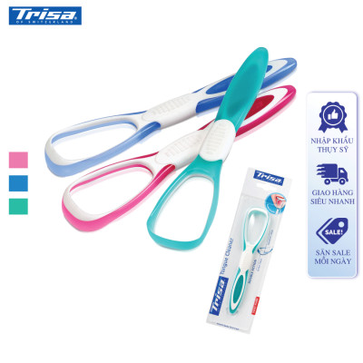 Dụng Cụ Cạo Lưỡi Người Lớn Sản Xuất Tại Thụy Sĩ Trisa Double Action - Hồng