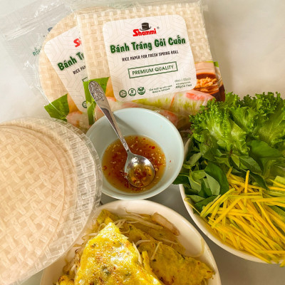 COMBO 10 Bánh tráng gỏi cuốn Shammi tròn size 22cm túi 200g (Bánh tráng cuốn xuất khẩu)