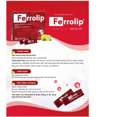 Combo 2 hộp Sắt Ferrolip cho bà bầu và người thiếu máu