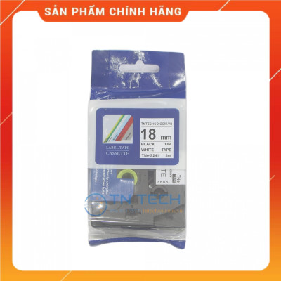 Nhãn In TNE-S241 - Đen nền trắng 18mm x 8m - Dùng cho máy in BROTHER - AIMO - PUTY [Hàng nhập khẩu]