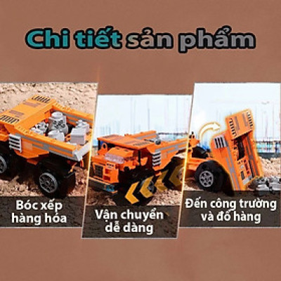 Mô hình lắp ráp Bộ Xe Công trình 42204 Bộ xếp hình Bộ chuyển đổi 8 trong 1 (lẻ 1 mẫu ngẫu nhiên) - QMAN
