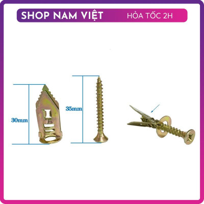 Set 10 Tắc Kê Nở Thép Siêu Bền Kèm Vít