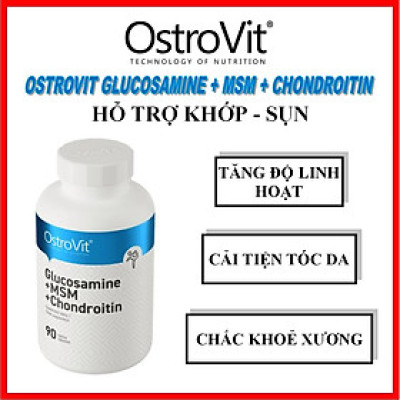 Ostrovit Glucosamine + MSM + Chondroitin 90viên tablets – Hỗ trợ khớp, sụn, linh hoạt khớp, chất nhờn khớp, cải thiện tóc, móng và da