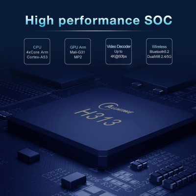 Android Tivi Box Q1 Qixi  - Ram 2G - Android TV 10 - Dual Wifi - Bluetooth - Netflix - Remote Tìm Kiếm Bằng Giọng Nói - Hàng Nhập Khẩu