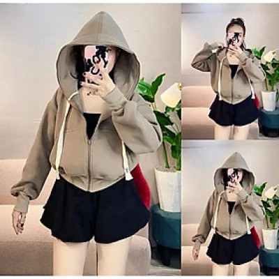 Áo khoác nỉ Xỏ Ngón Dáng Lửng Khoá Kéo Cao 7 Màu Trơn Basic Cao Cấp Chuẩn Loại 1 Chất Dày đẹp thời trang-A2061