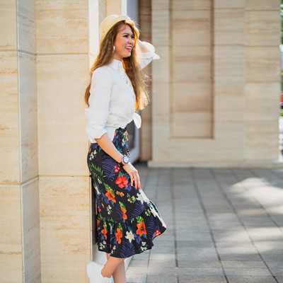 Váy Midi Xoè Lily SKI034 Thời trang thiết kế Hity