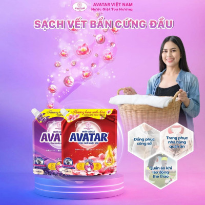 Combo 2 Túi Nước Giặt Xả Vải Hương Lavender Avatar ( 2kg2/ 1 Túi )