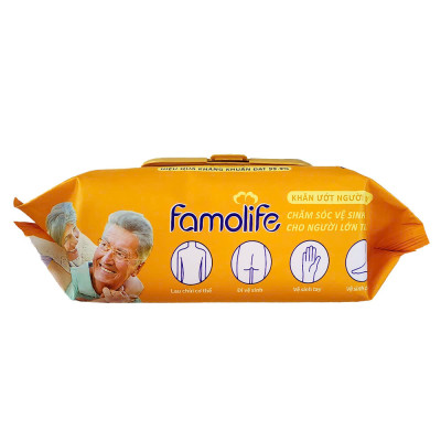 [MUA 8 TẶNG 1] COMBO 2 Khăn ướt Famolife 100 tờ không mùi mềm mịn, dưỡng ẩm vệ sinh cho người lớn