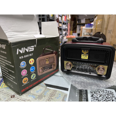 Đài Radio-NNS Model NS-8109BT ĐEN , Bluetooth 5.0, Bắt Sóng FM, AM, /USB/TF, Thẻ Nhớ Hàng Chính Hãng
