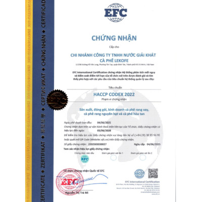 Cà phê rang xay Bình Minh Lekofe 100% Robusta Đắng đậm chát nhẹ Túi 1000gram