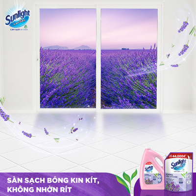 Nước Lau Sàn Sunlight Tinh Dầu Thảo Mộc Hương Lavender Túi 3.6KG