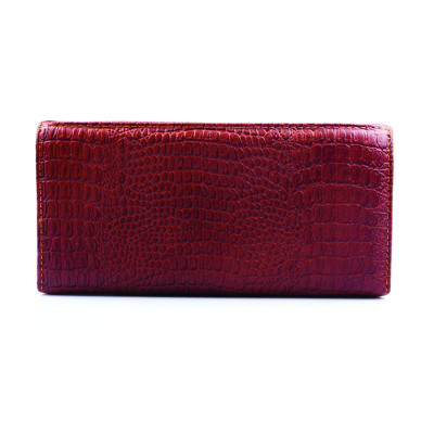  Bóp nữ da thật vân cá sấu Huy Hoàng 3 gấp vân nhỏ màu da, đen, nâu HT3105-06-07