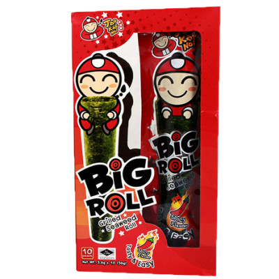 Hộp 6 gói Snack rong biển Tao Kae Noi Big Roll vị cay (3,6g)