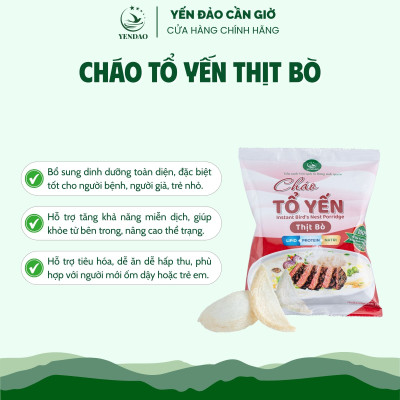 Yến Đảo - Thùng 30 Gói Cháo Yến Thịt Bò Thơm Ngon Tiện Dụng Giàu Dinh Dưỡng Cho Mọi Nhà